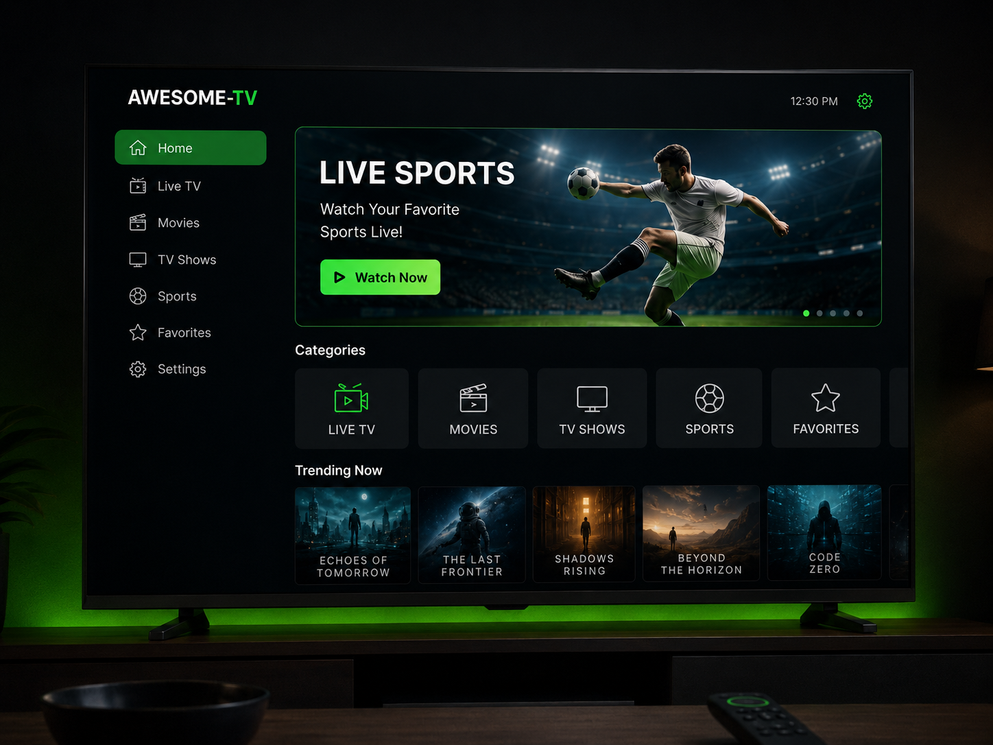 TV menu preview